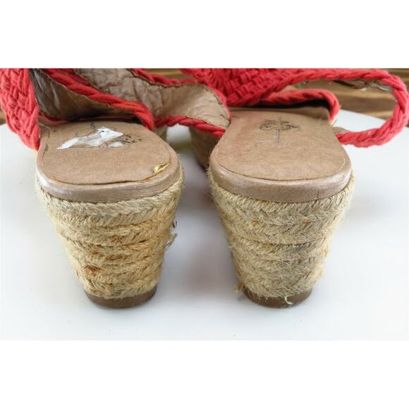 Jessica Simpson Sz 7.5 M‎ Orange Ankle Strap Fabric Women Sandals Leila - Picture 6 of 11